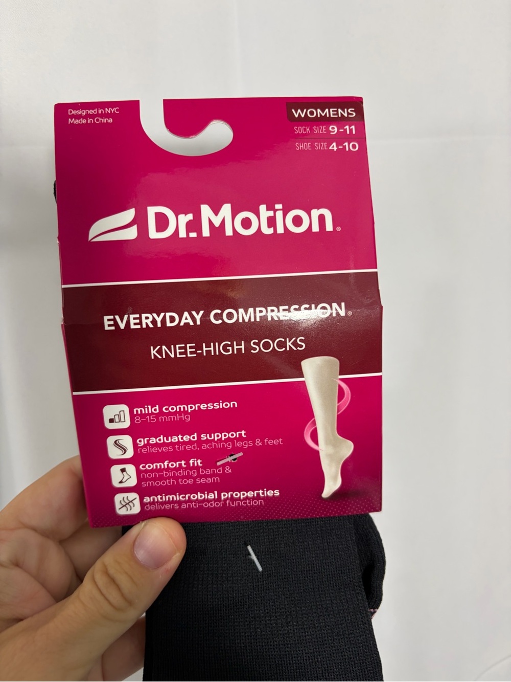 NWT Dr. Motion Women’s Size 9-11 Black Compression Knee-High Socks